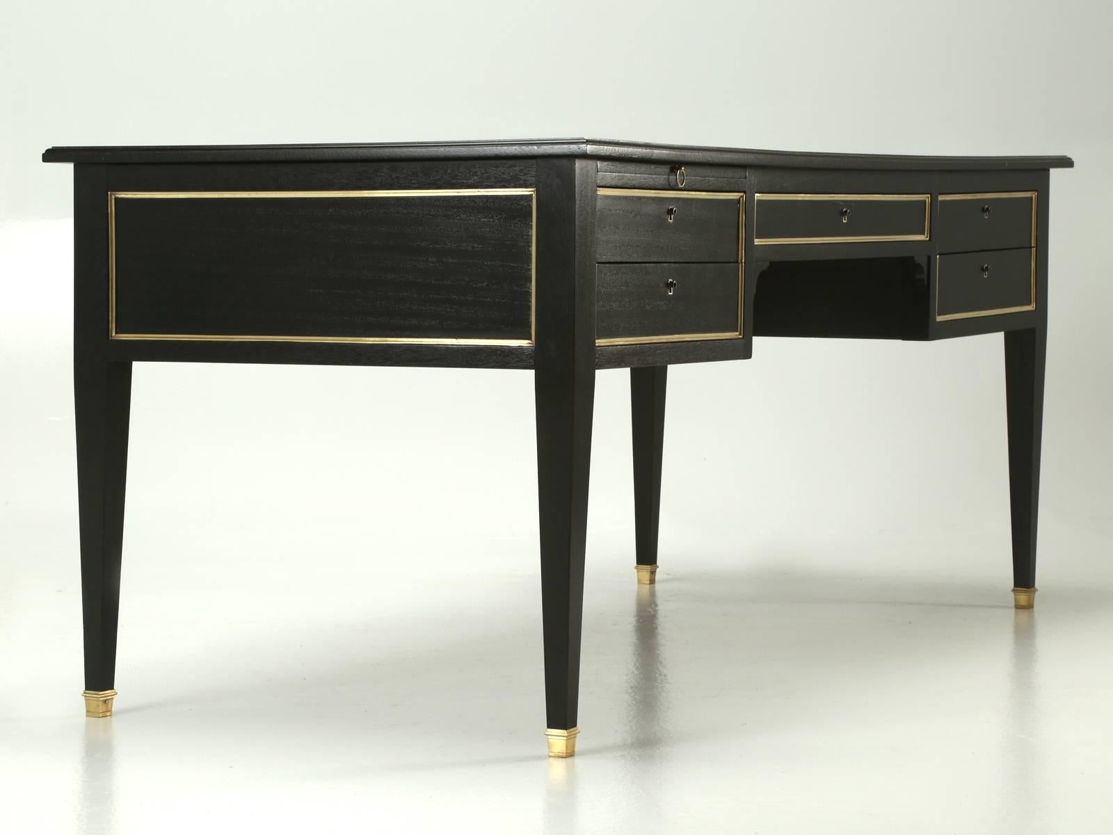 Jansen Inspired Old French Louis XVI Desk in an Ebonized Finish 3