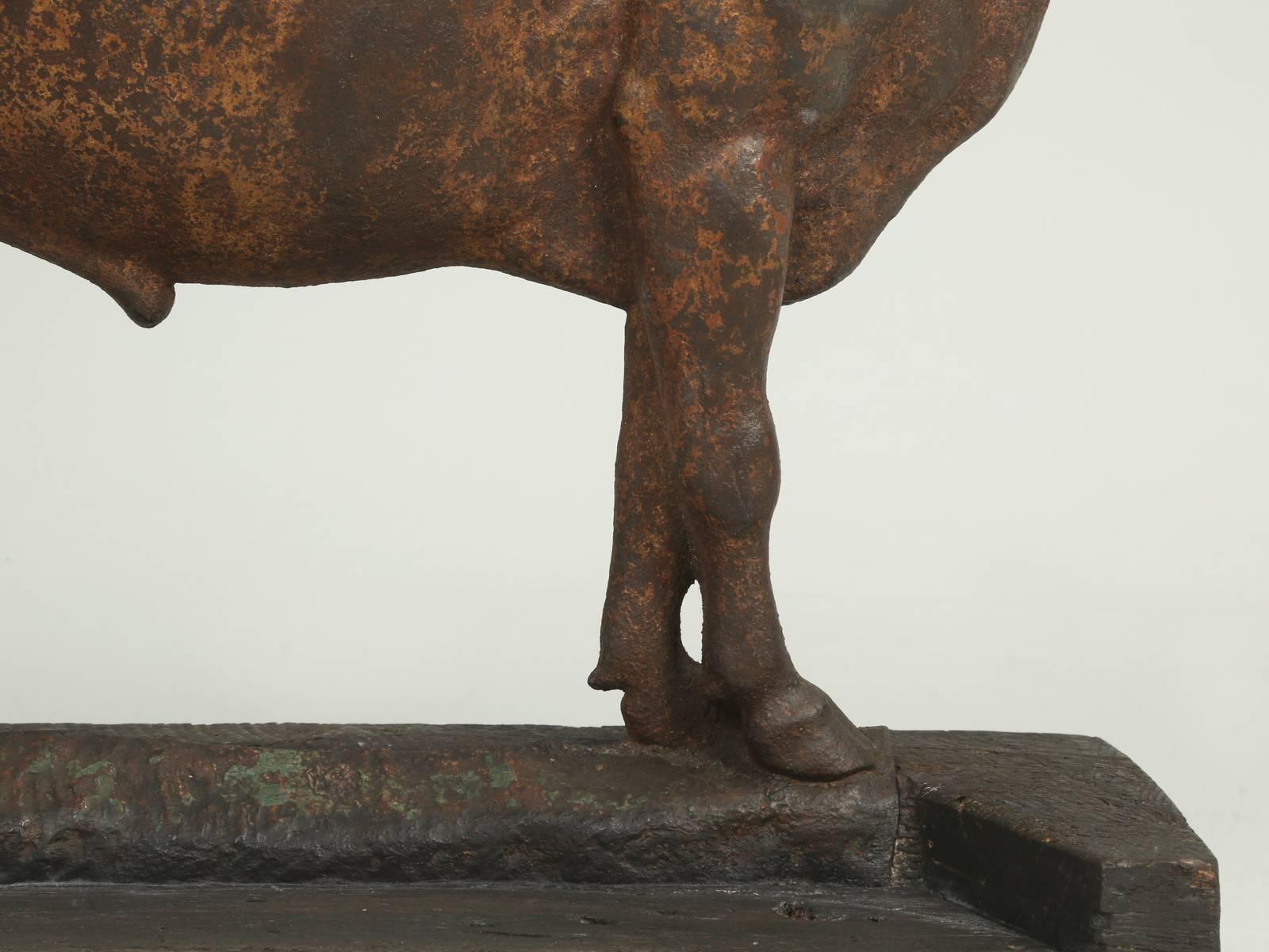 Late 19th Century Antique French Steer Sign from a Butcher Shop in Cast Iron, circa 1800s