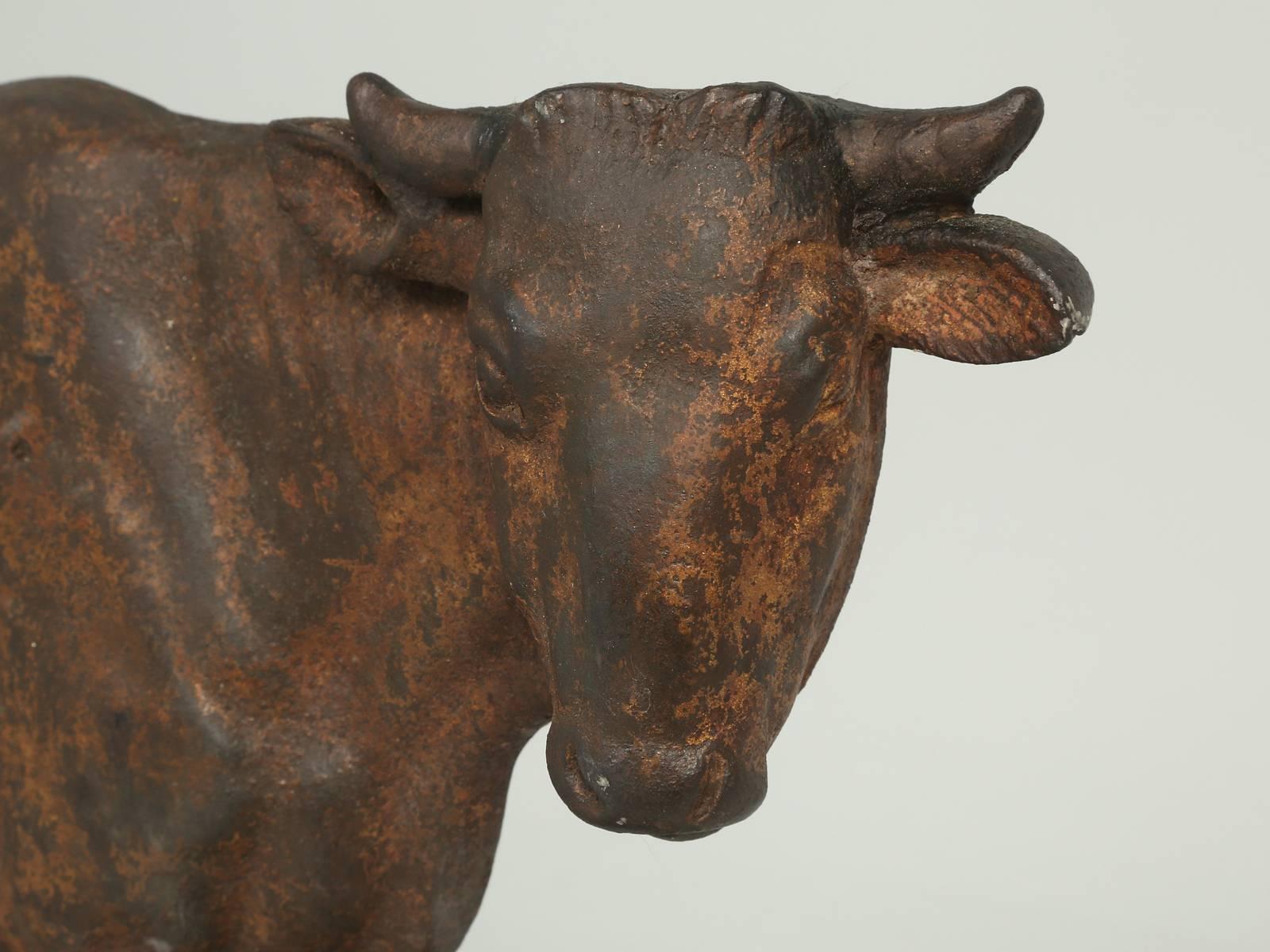 The perfect finishing touch for that country French kitchen. This steer sign probably came from an old French butcher shop in the Marseille area and it appears to have been made in the late 1800s. The patina is absolutely untouched, or just like you