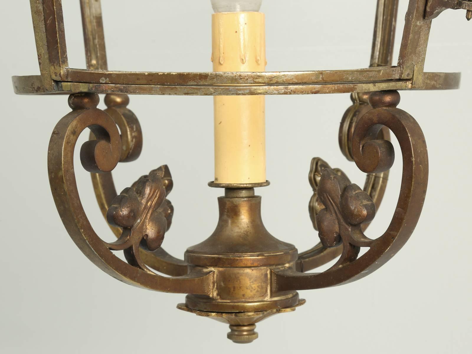 Antique French Solid Bronze Lantern 19th Century For Sale 2