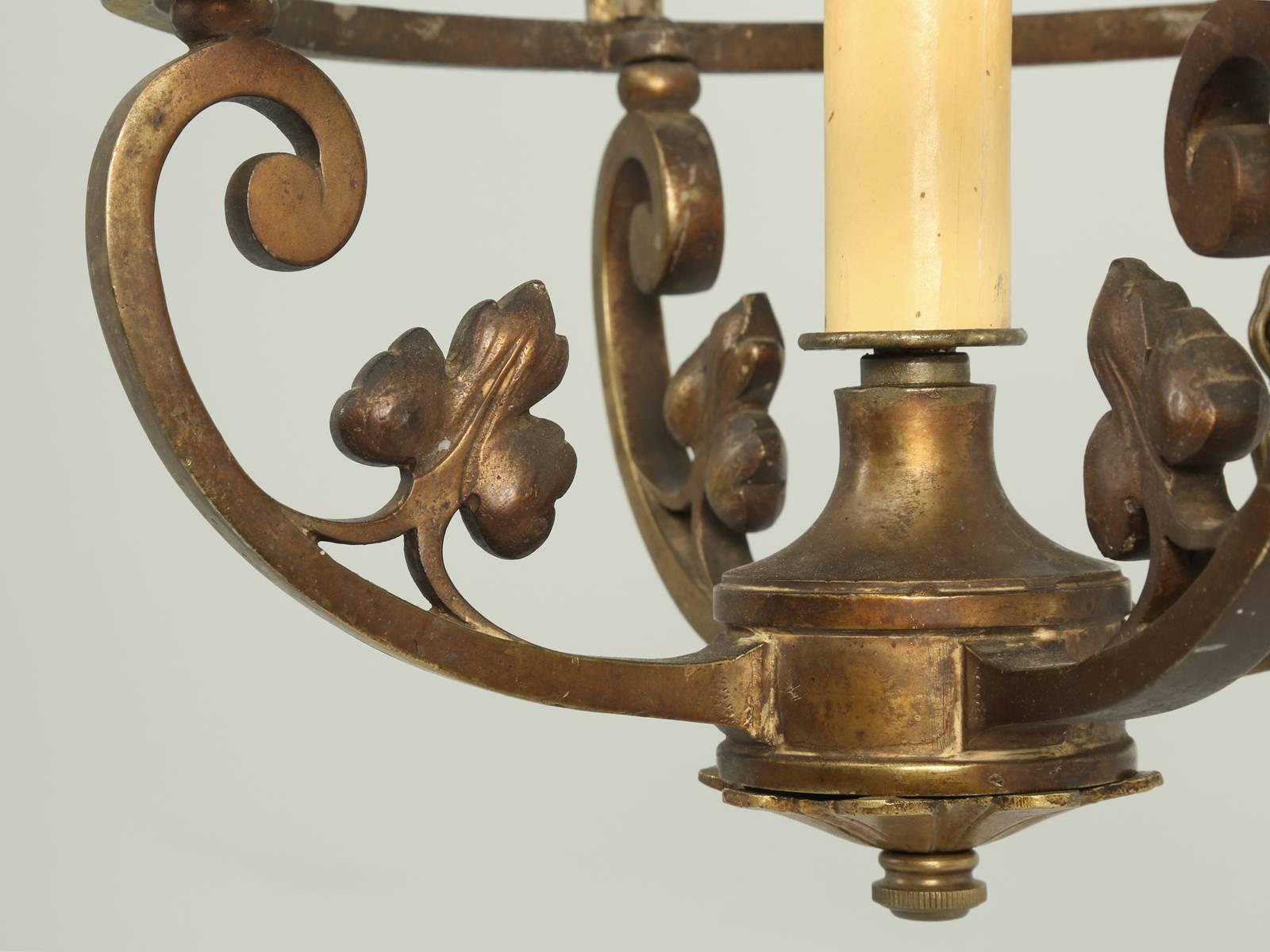 Antique French Solid Bronze Lantern 19th Century For Sale 3