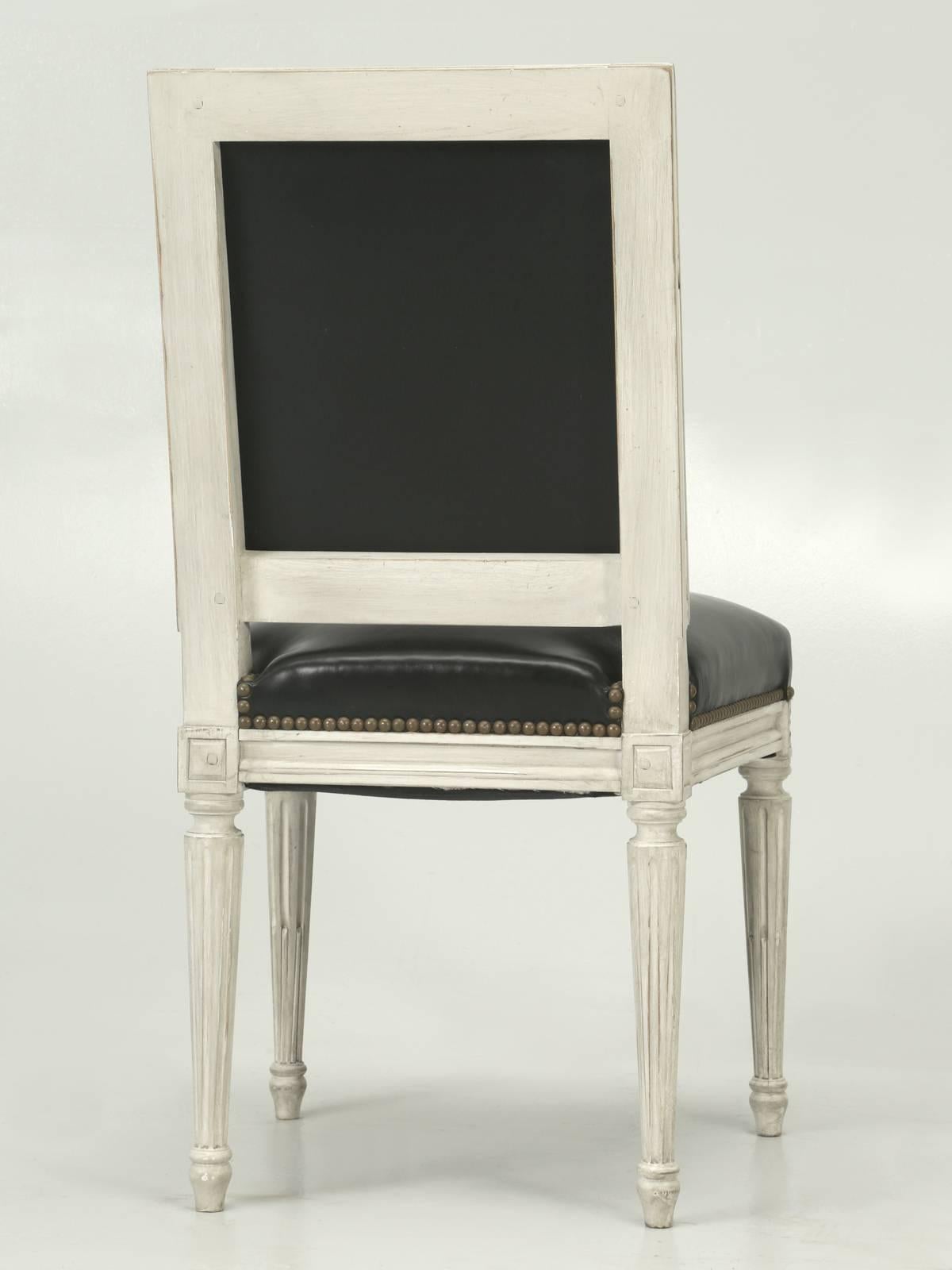 French Louis XVI Style Side Chairs Handmade in France from Old Plank Collection For Sale 4