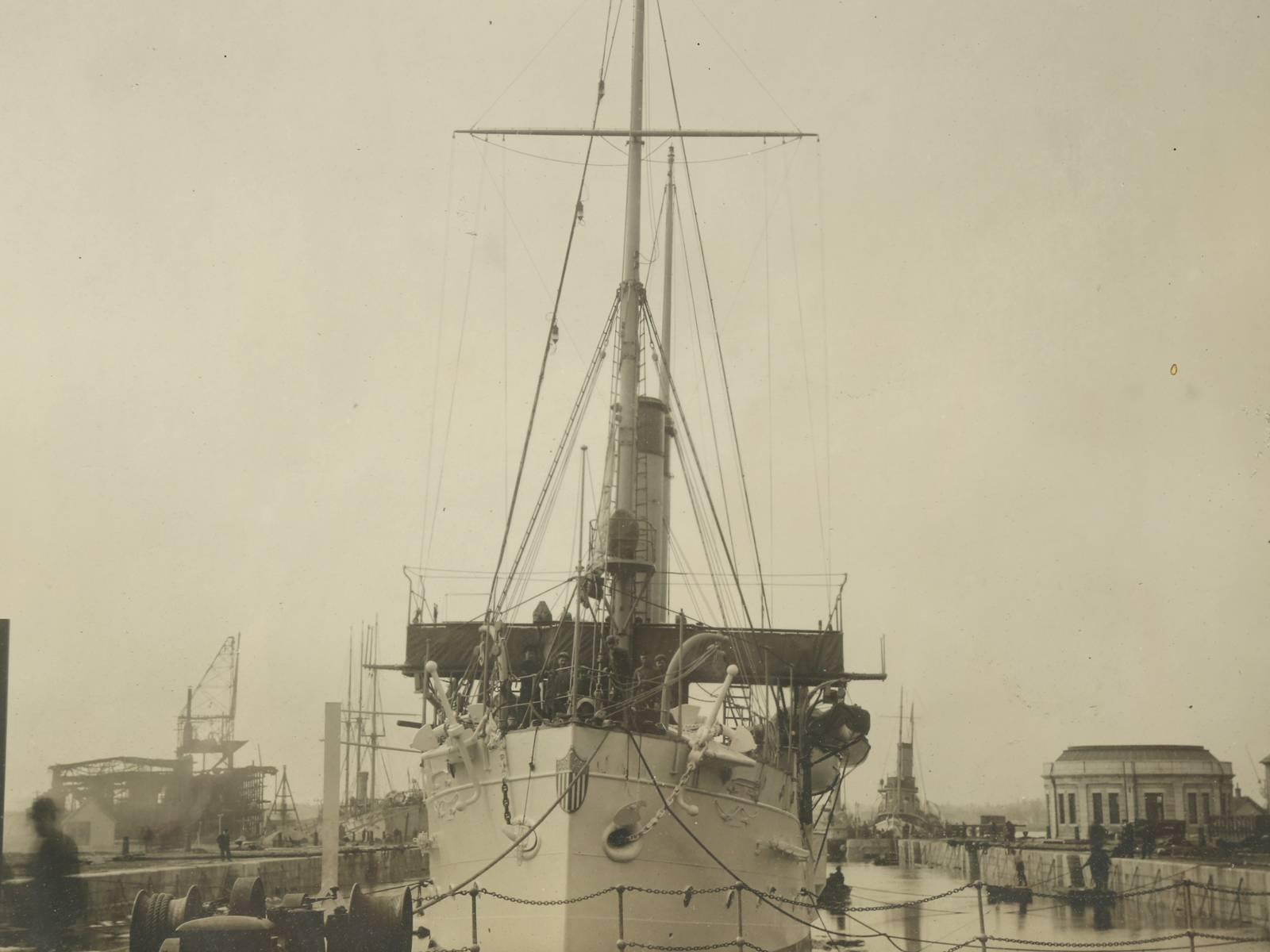 American Photograph of the U.S.S. Isla De Cuba Warship from Glenview Naval Air Station For Sale