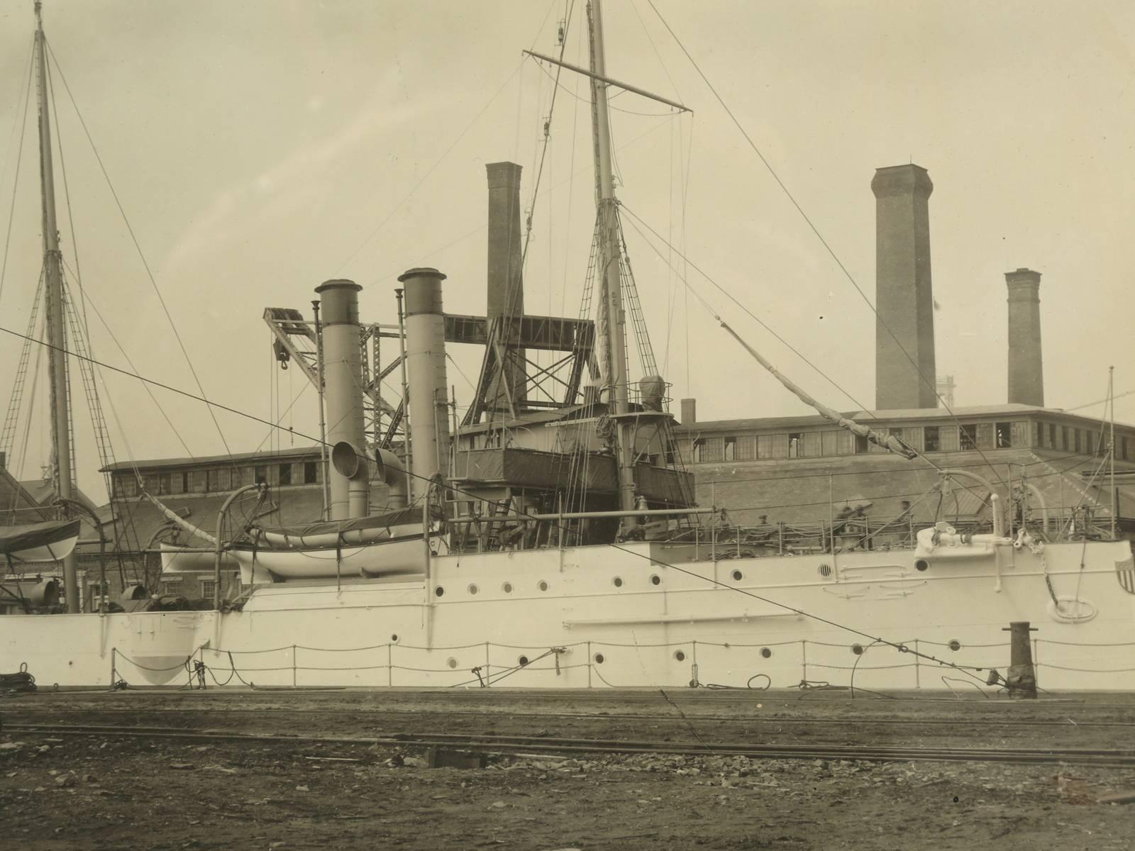 Late 19th Century Photograph of the U.S.S. Isla De Cuba Warship For Sale