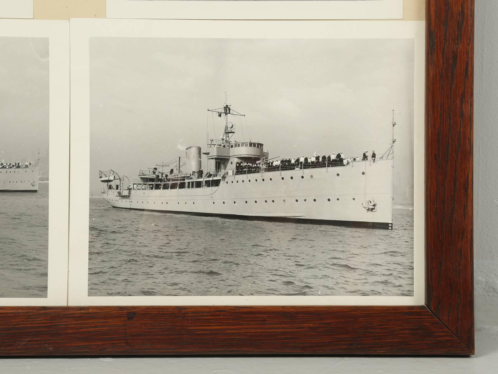 Hand-Crafted Photograph of USS Wilmette Warship, Late 1918 from Glenview Naval Air Station For Sale