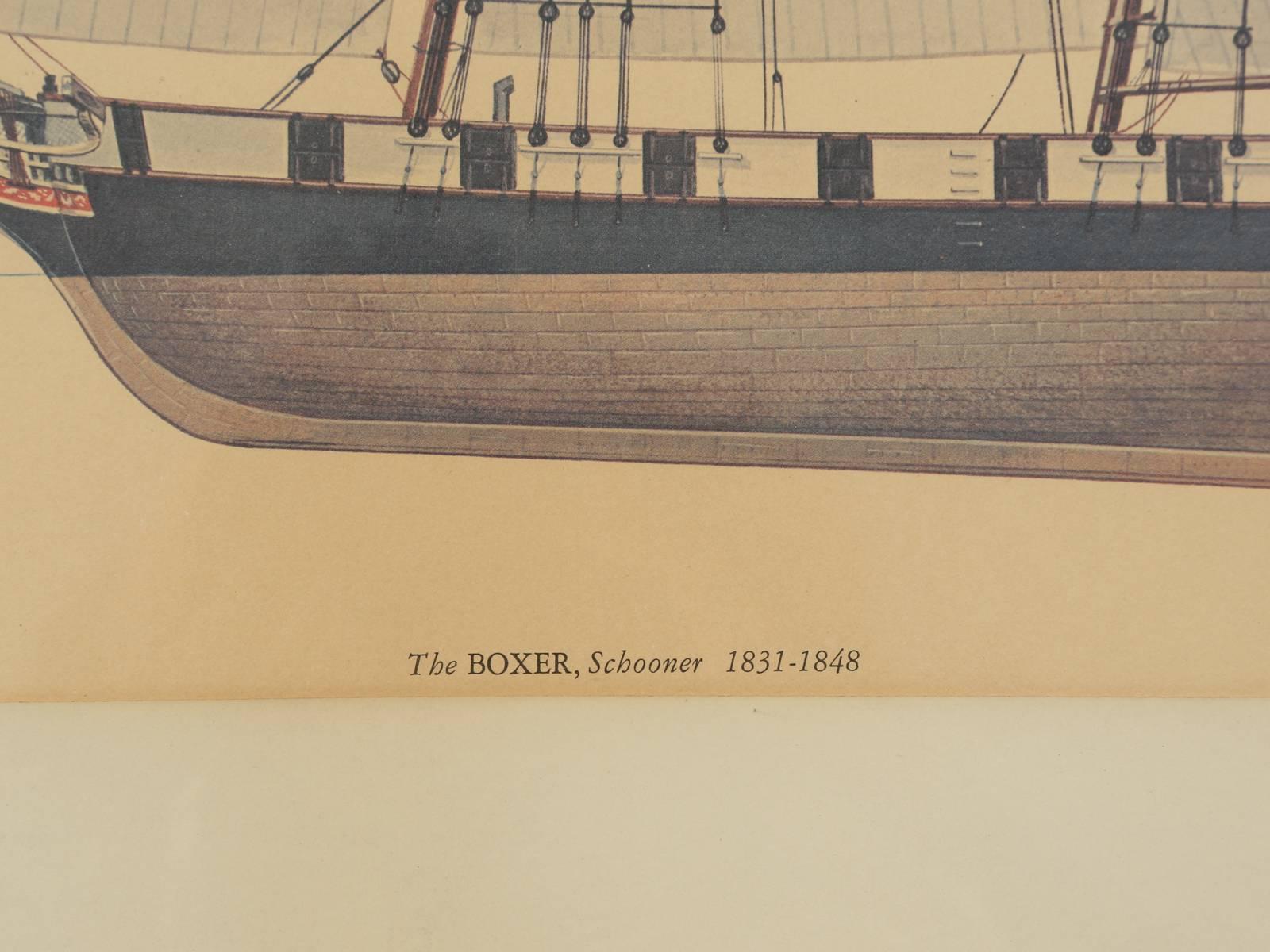 20th Century Print of a Sailing Ship from the Glenview Naval Air Station