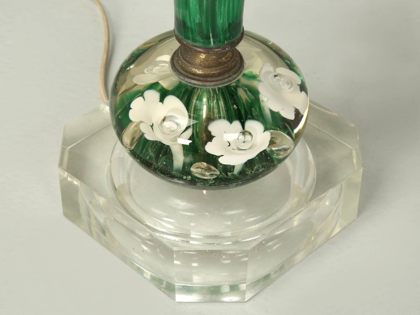 American St. Clair Paperweight Glass Lamp 2