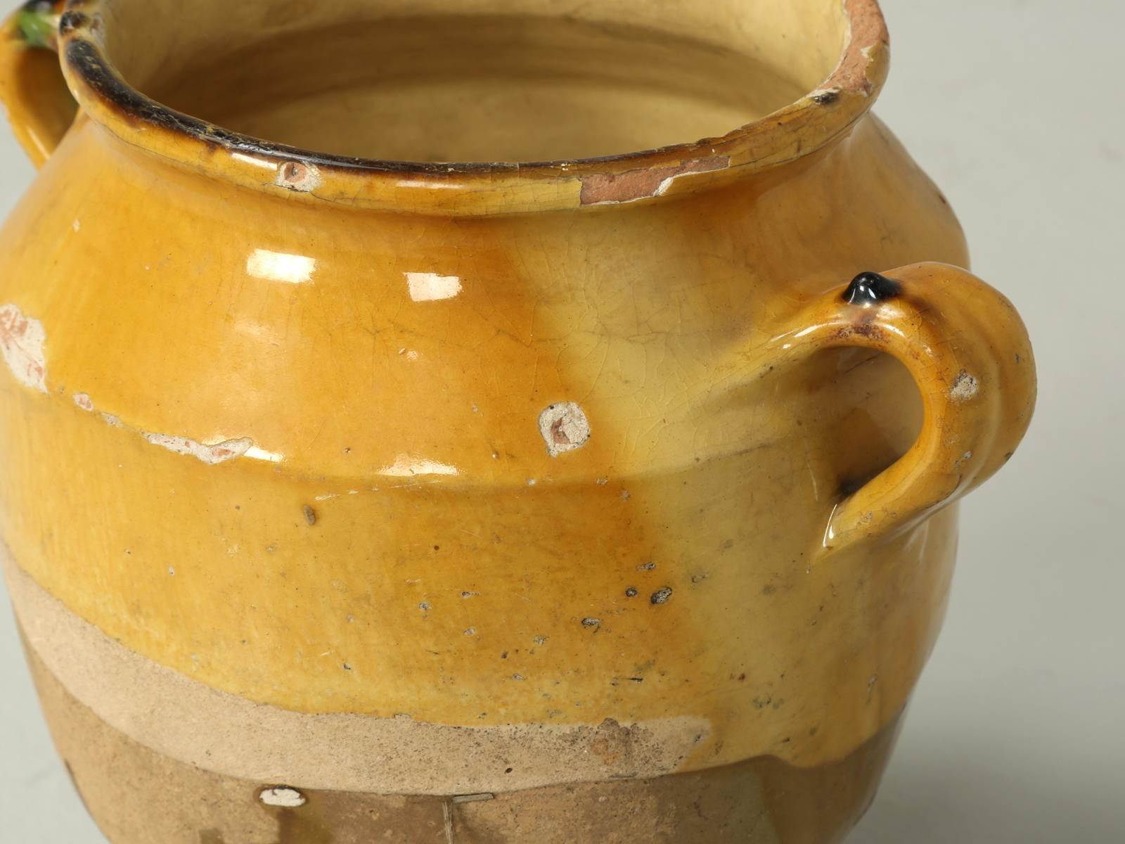 Antique French Confit Pot in a the Classic the Classic Mustard Color 2