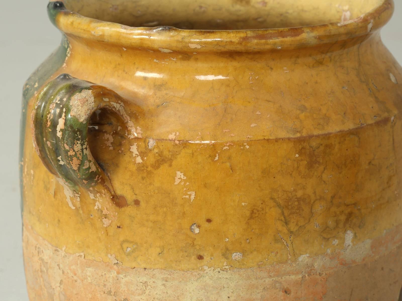 Fired Antique French Confit Pot or Jar Originally Used for Storing Food Many Available