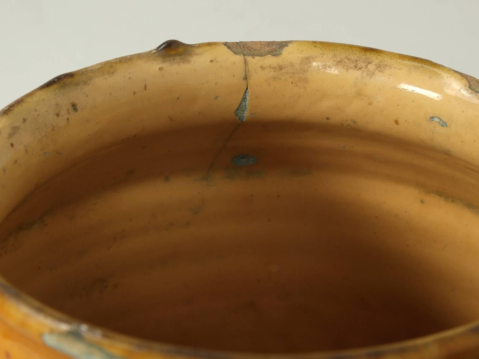 Antigua Olla de Confitería Country French en su Esmalte Mostaza Clásico Sin Reparación Previa De campo en venta