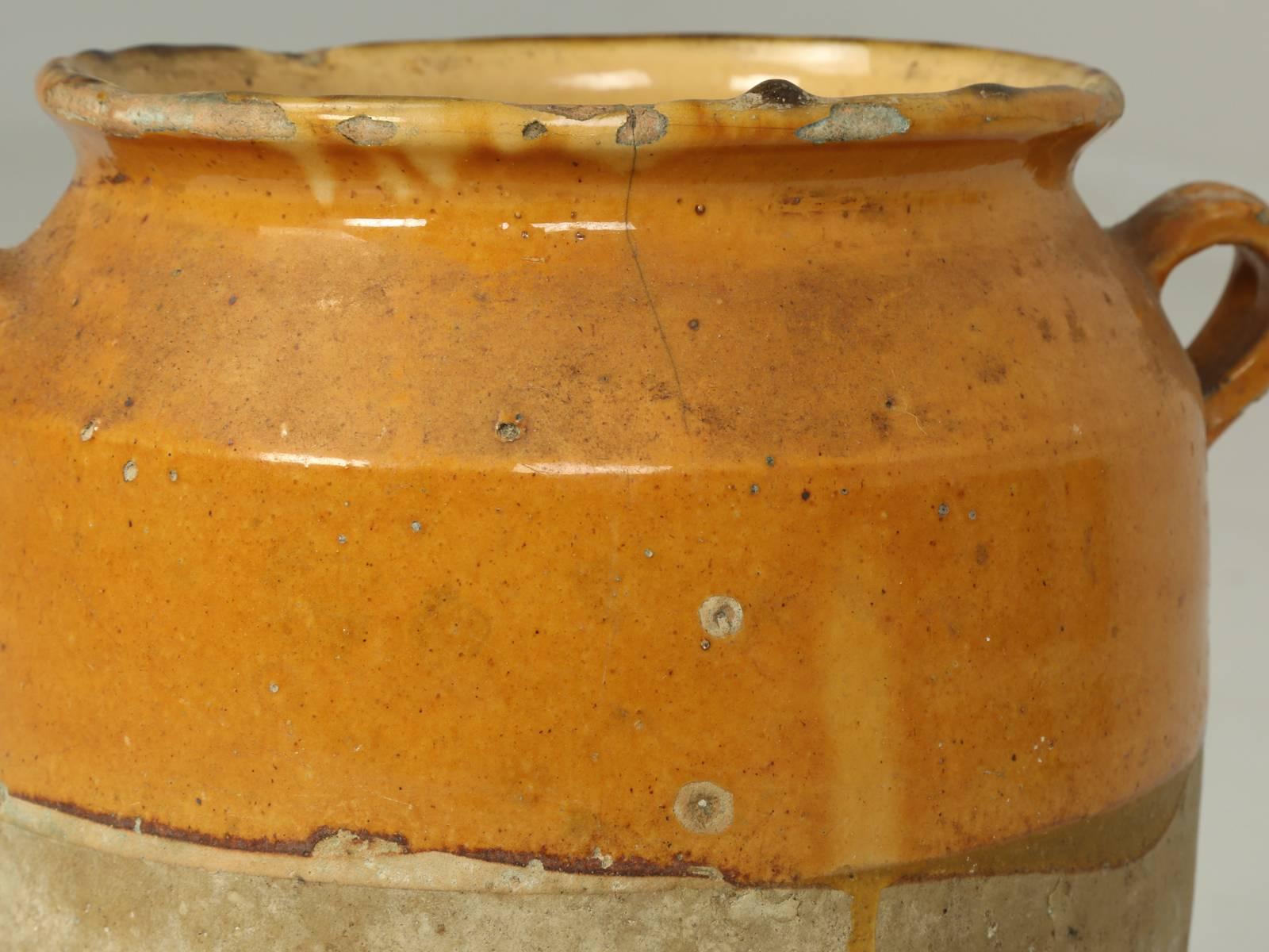 Antigua Olla de Confitería Country French en su Esmalte Mostaza Clásico Sin Reparación Previa Francés en venta