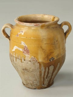 Antique French Confit Pot Terracotta Light Mustard Glaze No Prior Repairs c1900