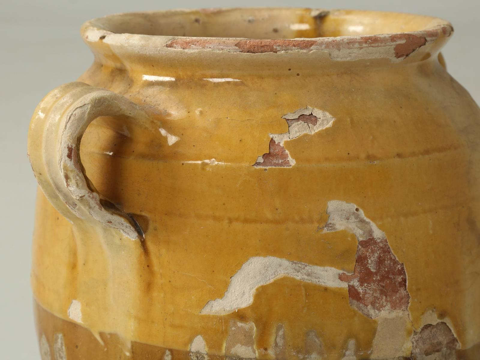 Antique French Confit Pot Terracotta Light Mustard Glaze No Prior Repairs c1900 Francés
