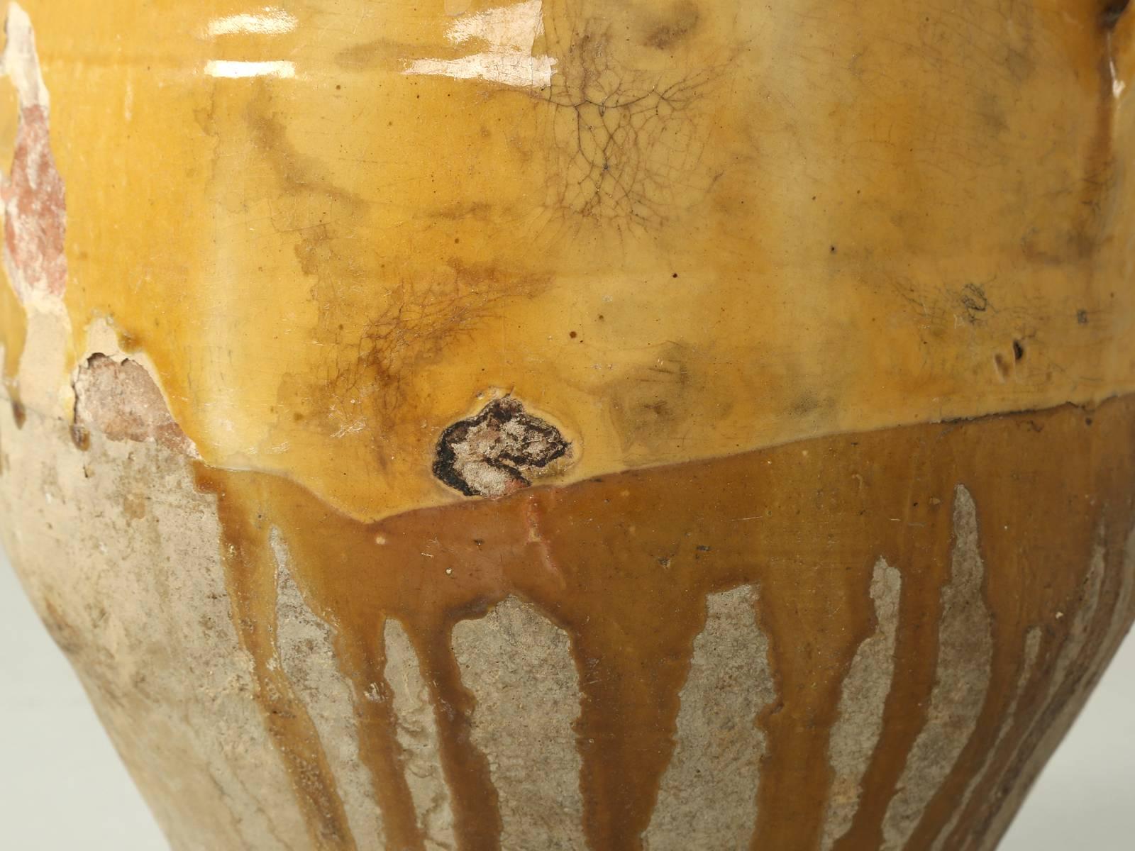 Antique French Confit Pot Terracotta Light Mustard Glaze No Prior Repairs c1900 Alfarería