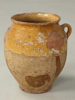 Antique French Confit Pot or Confit Jar Great Colour, Missing one Handle