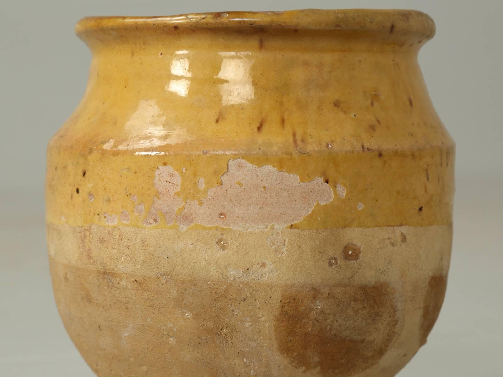 Tres Petite French Mustard Glazed Pottery Confit Pot 1