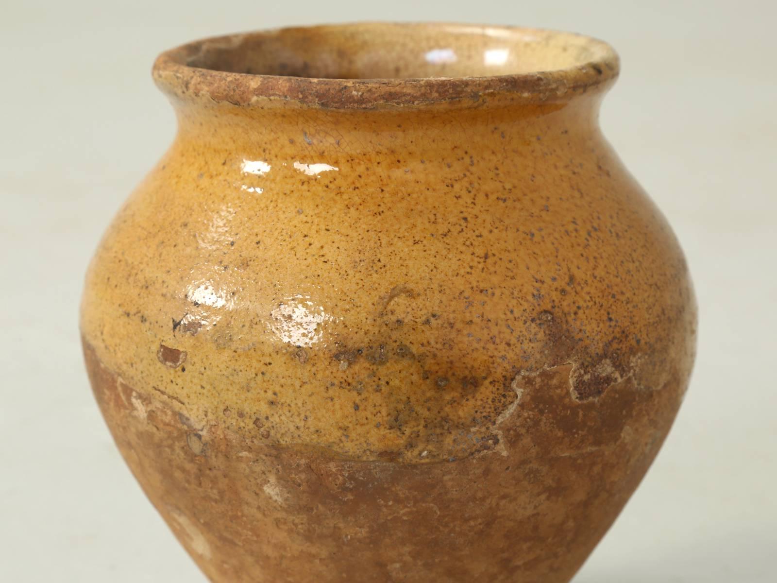 Miniature French Ochre Confit Pot In Good Condition In Chicago, IL