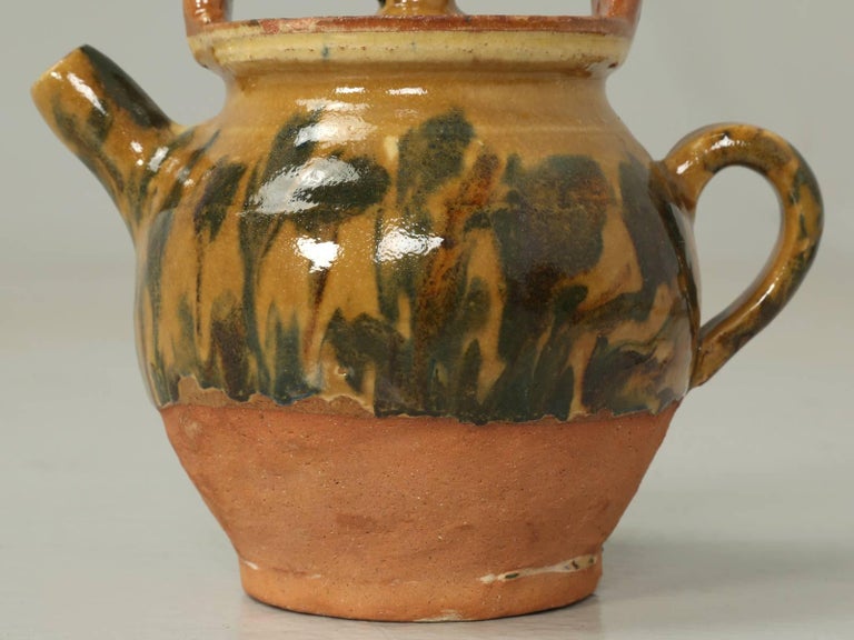 French Pottery Jug with Handle with Lid For Sale at 1stDibs
