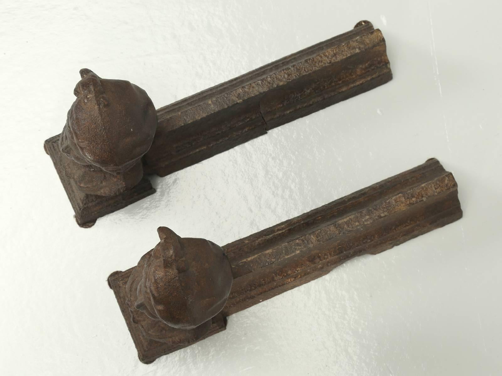 Antique French Cast Iron Andirons 3