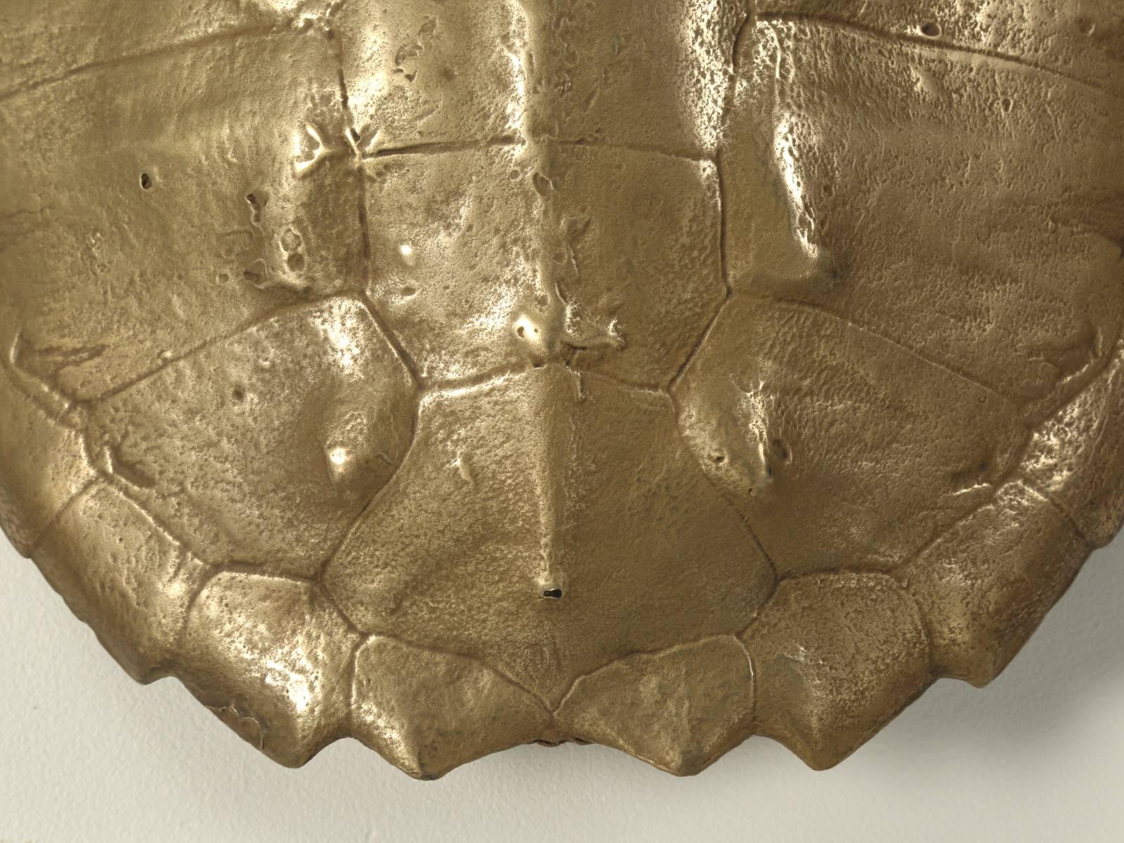 Pair of Bronzed Faux Turtle Shell Sconces from the 1970s In Good Condition In Chicago, IL