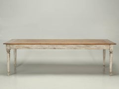 Country French Style Pine Farm Table with a Painted Base From Old Plank Any Size