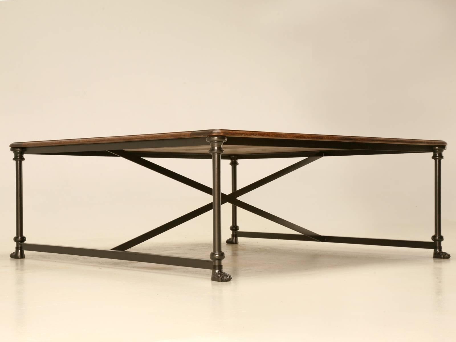 Coffee Table Steel Solid Bronze Donuts, Brass Paw Feet Any Dimension or Finish In New Condition For Sale In Chicago, IL
