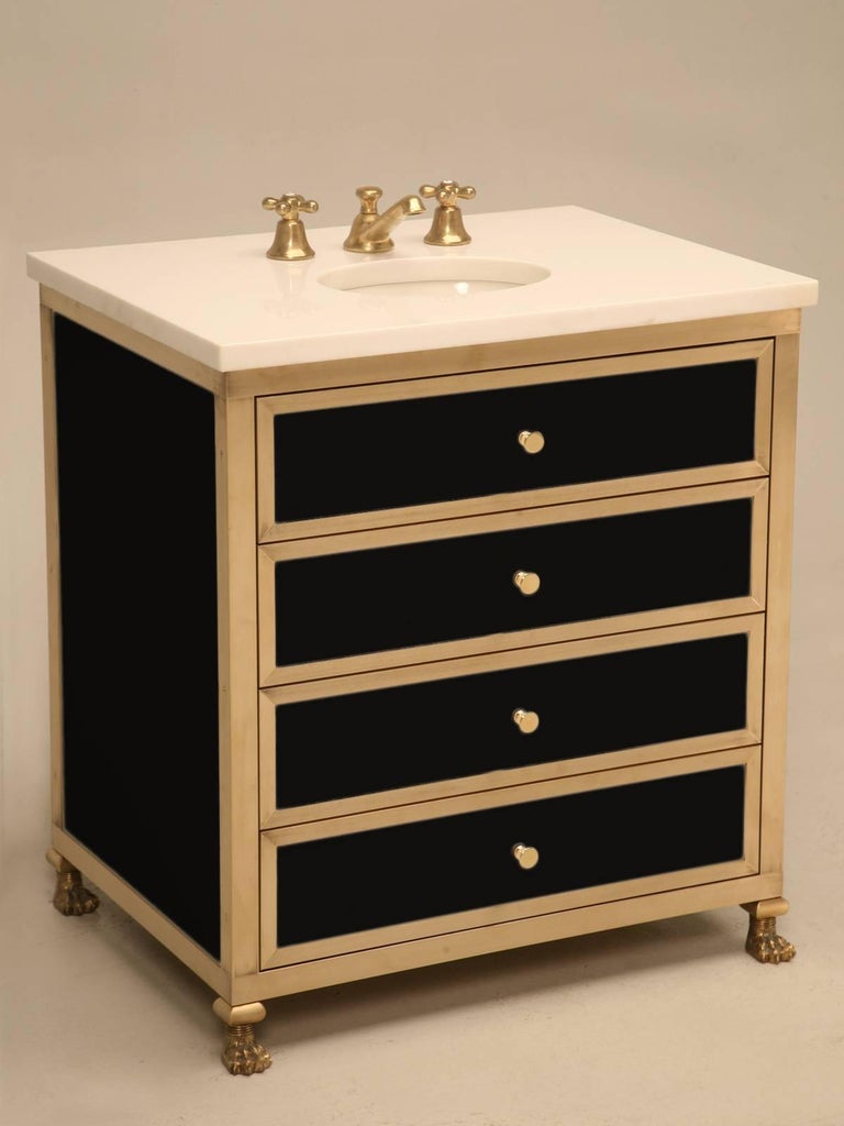 Bronze Bathroom Vanity with Paw Feet For Sale at 1stdibs