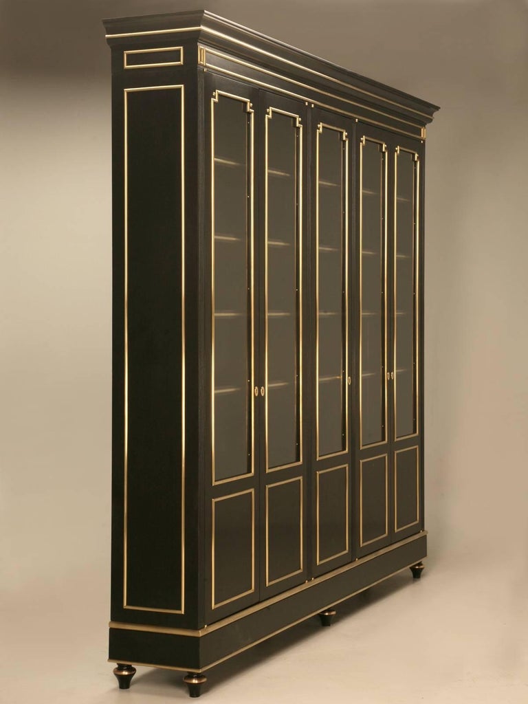 French Louis XVI Style Bookcase/China Cabinet, Ebonized ...