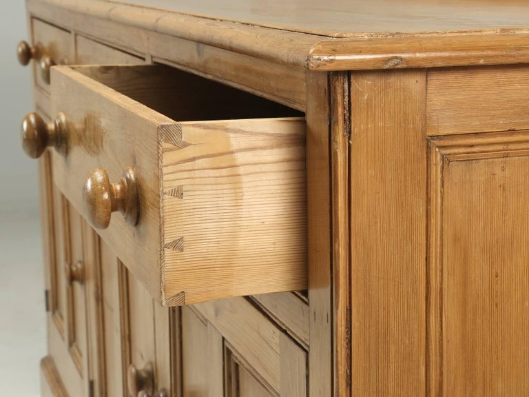 Antique English Pine Buffet Sideboard Or Dresser Base Circa 1900