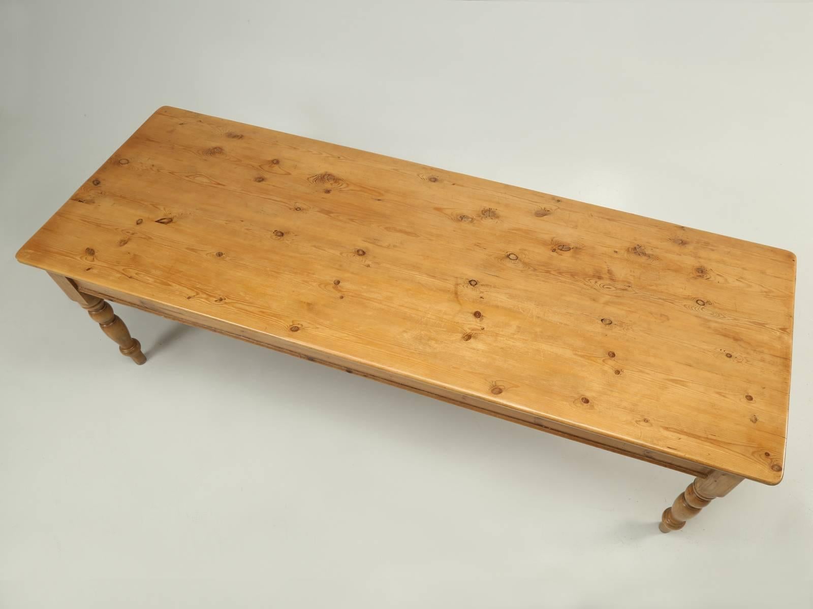 Country English Pine Farm Table with Drawer