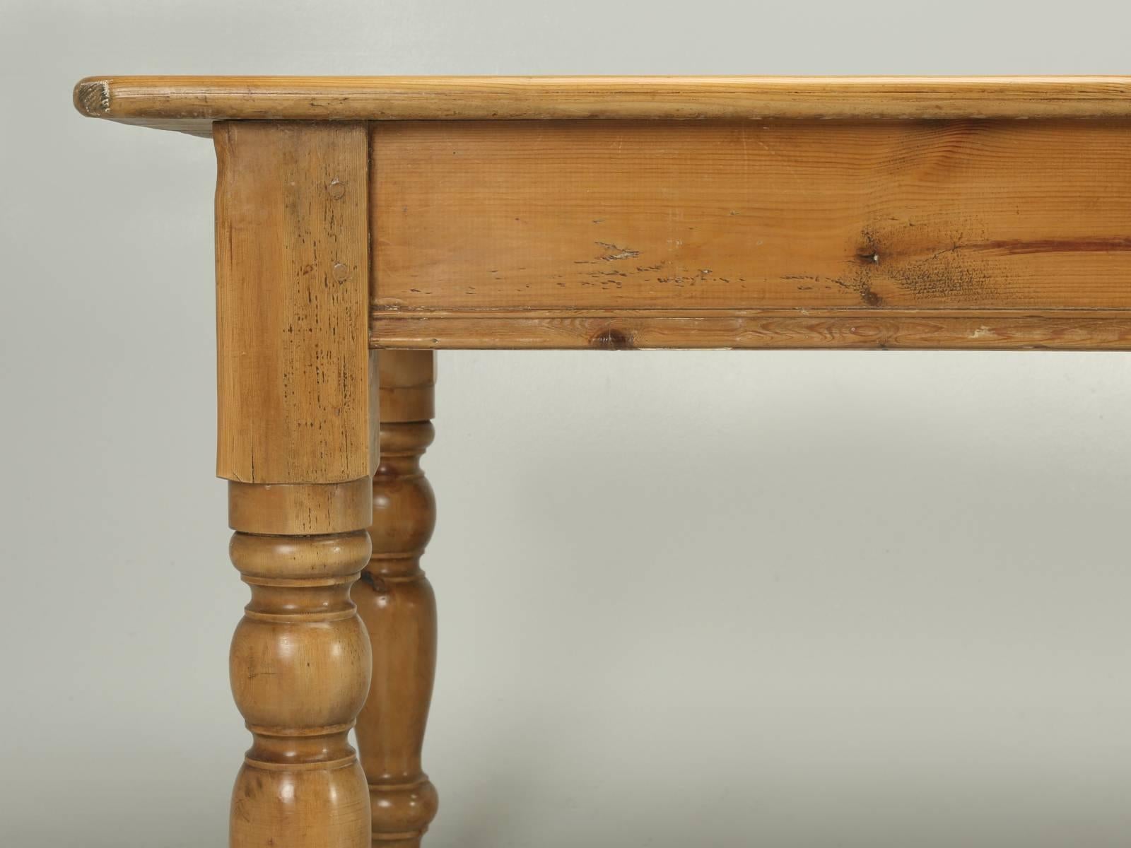 English Pine Farm Table with Drawer 3