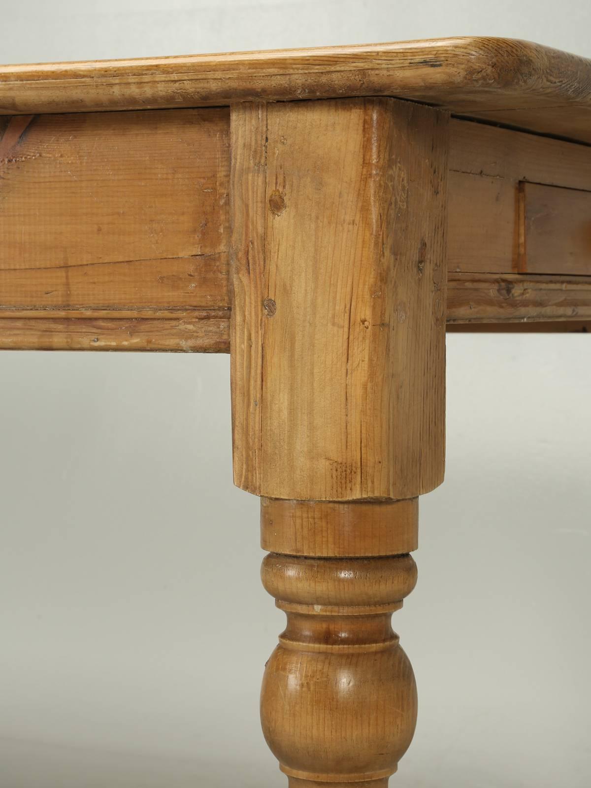 English Pine Farm Table with Drawer 4