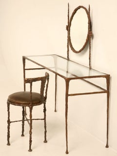 Giacometti Inspired Solid Bronze Dressing Table Made to Order in America