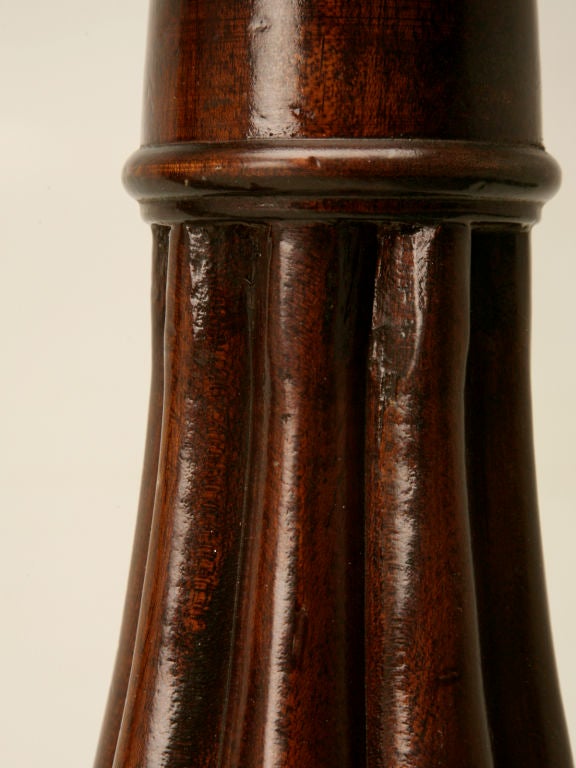 Pair of English Mahogany Table Lamps Restored For Sale 2