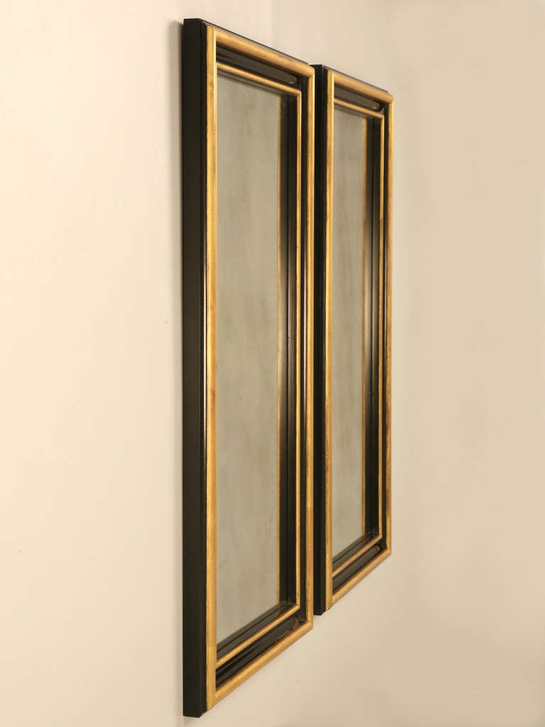 Copying an original 18th century antique mirrors profile exactly made us think that a pair of mirrors would be awesome since we already had the mold. Well, as you can see here, we were right. These mirrors constructed of solid white oak offer just