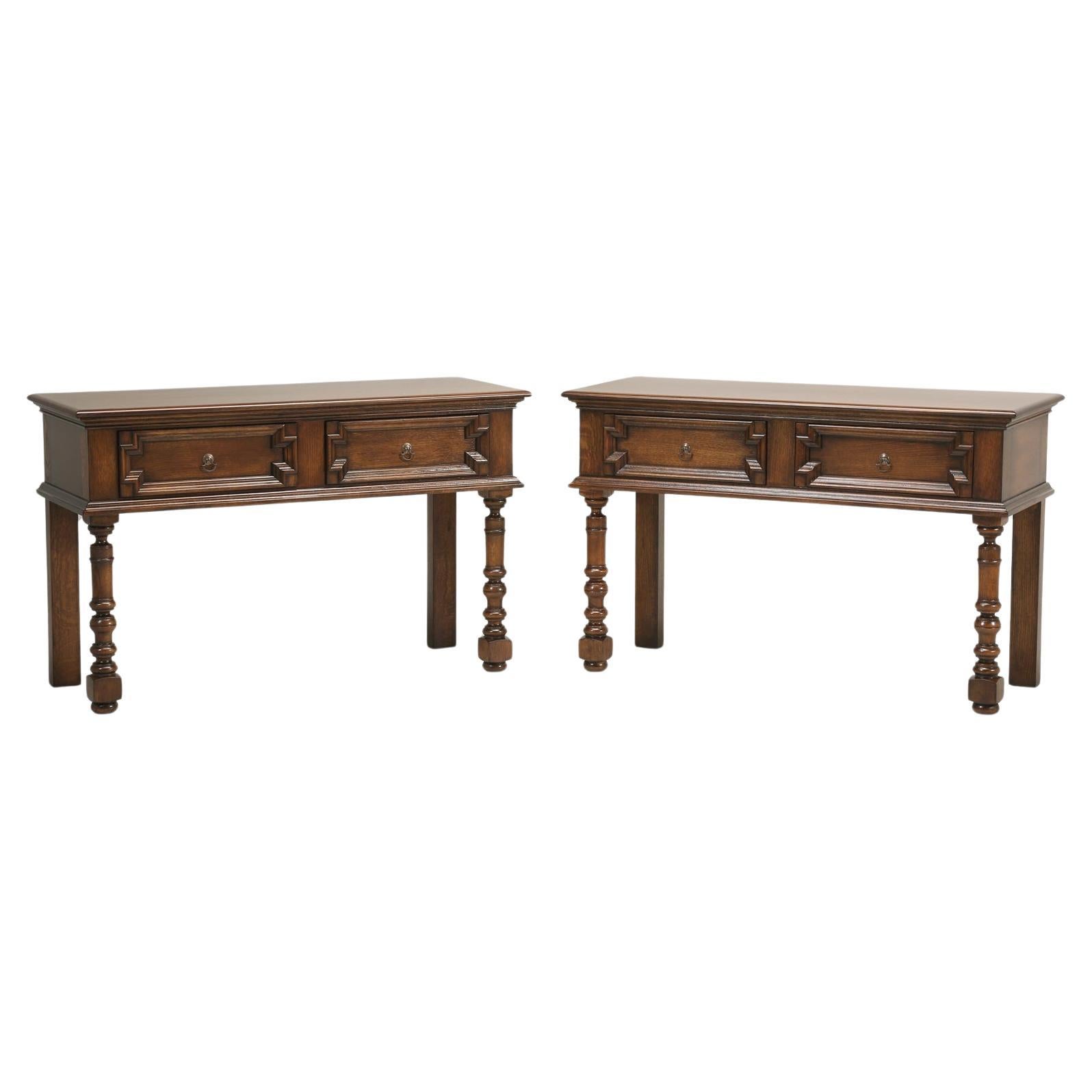 Pair Country English Console Tables Fabricated in House, Style William and Mary For Sale