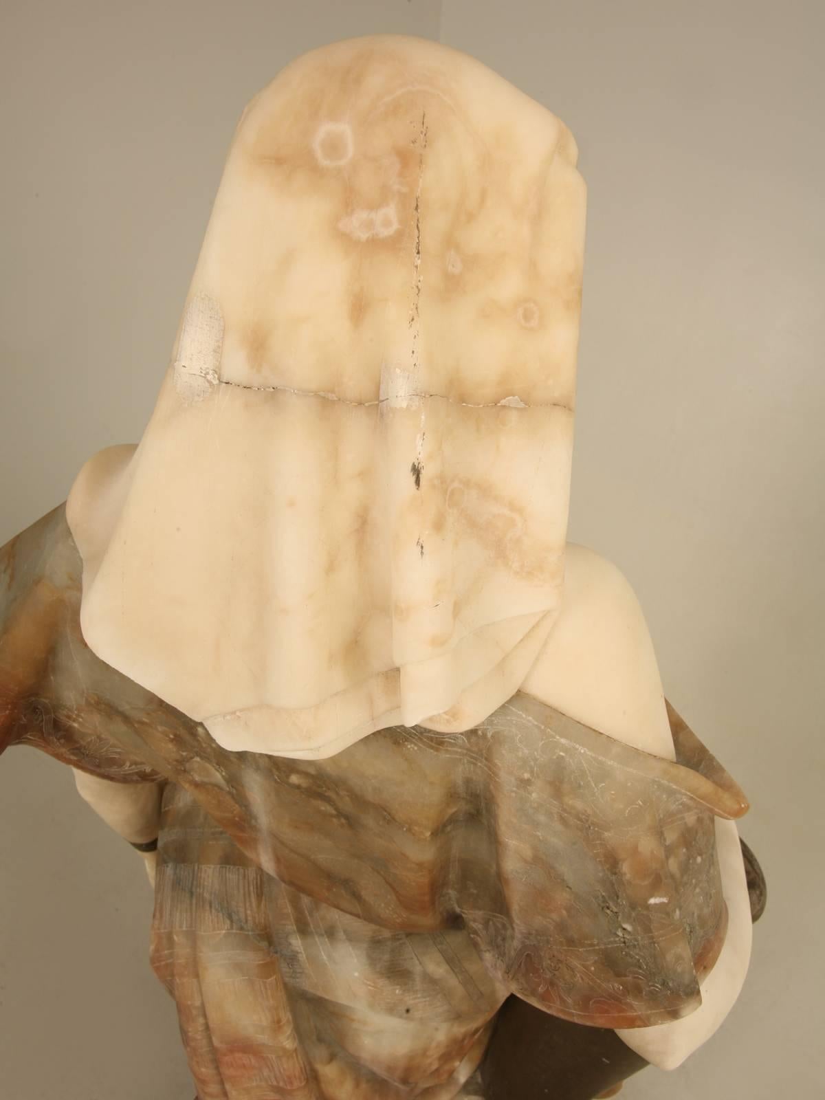 Late 19th Century Statue Hand-Carved in Italy from Onyx and Marble