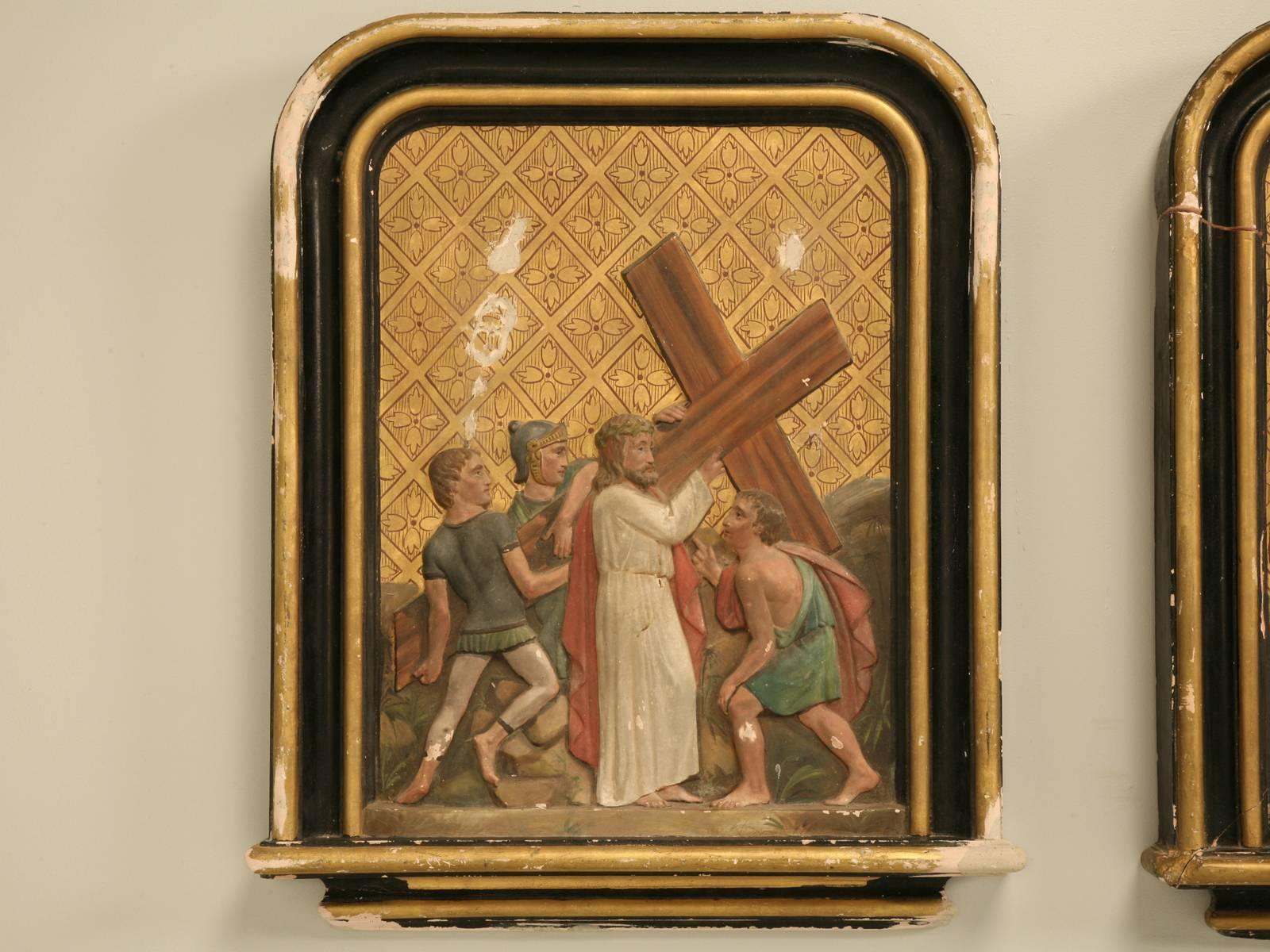 French terracotta from the 1800's with a lot of damage, so please look carefully, but priced accordingly.
The Stations of the Cross are synonymous with Lent, Holy Week and, Good Friday. Also known as the 