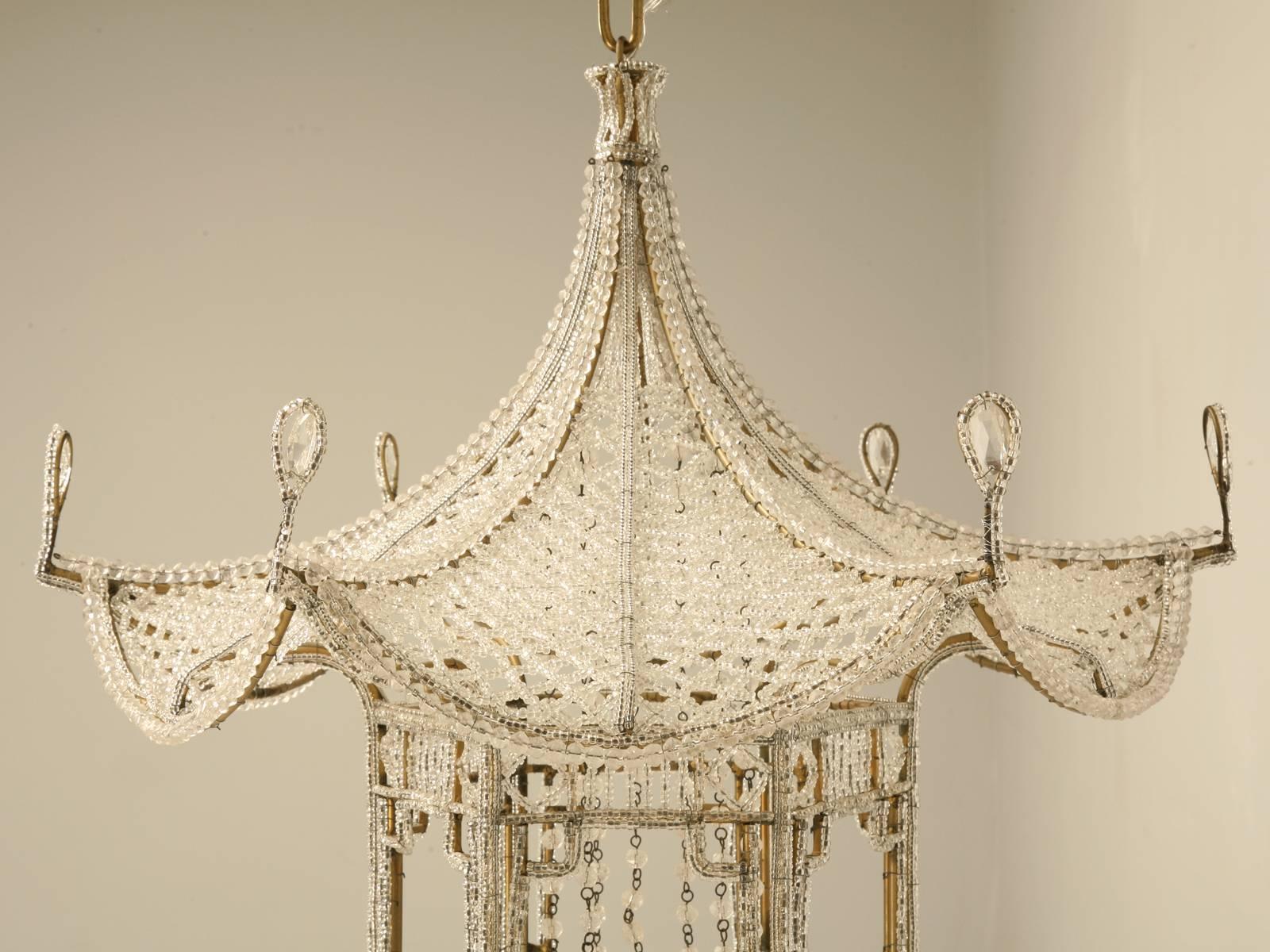 Pagoda Chandelier from France, circa 1940s, in the Style of Bagues In Good Condition In Chicago, IL