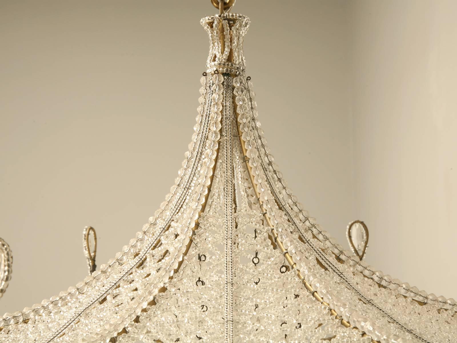 French Pagoda Chandelier from France, circa 1940s, in the Style of Bagues