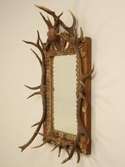 Antique Black Forest Mirror c1800's