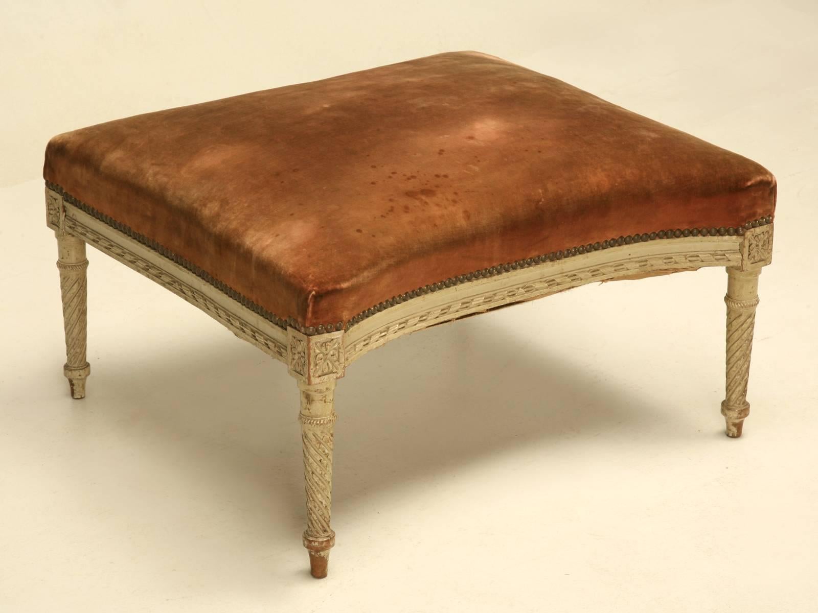 Louis XVI Style Duchesse Brisee in Original Lacquer and Mohair 2
