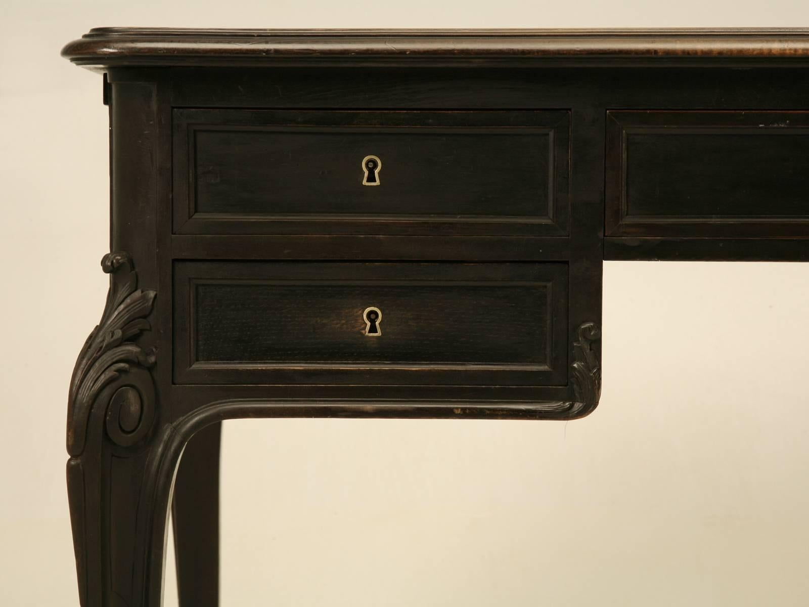 French Louis XV Style Original Ebonized Desk 2