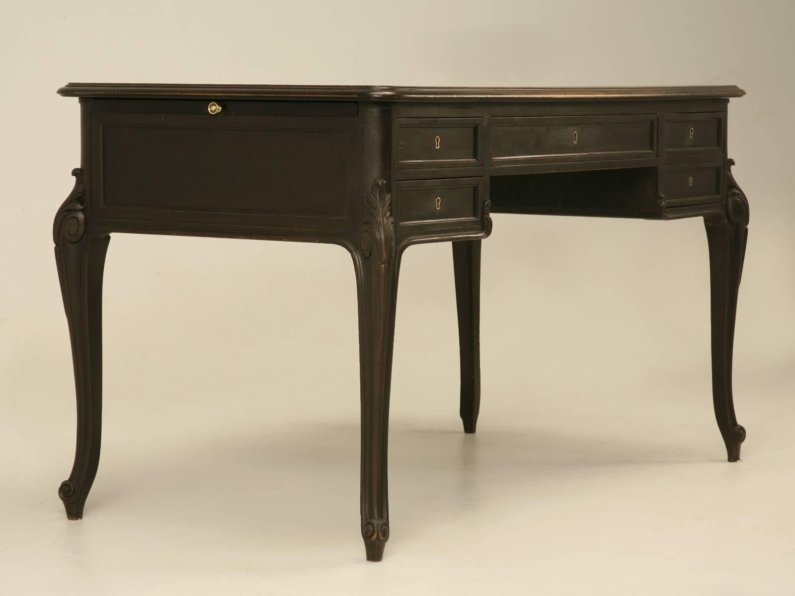 French Louis XV Style Original Ebonized Desk 4