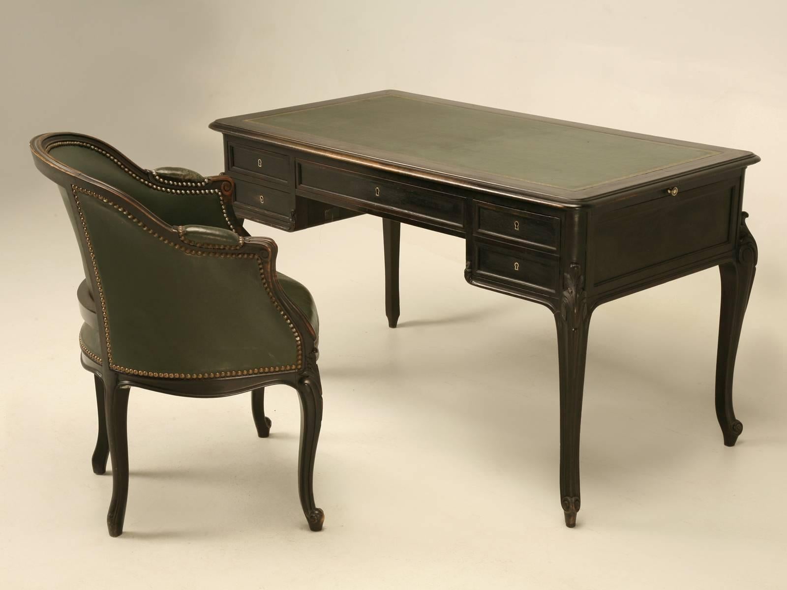 French Louis XV Style Original Ebonized Desk 6