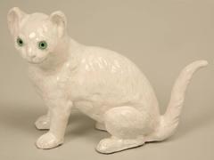 Faience Cat from Normandy, France