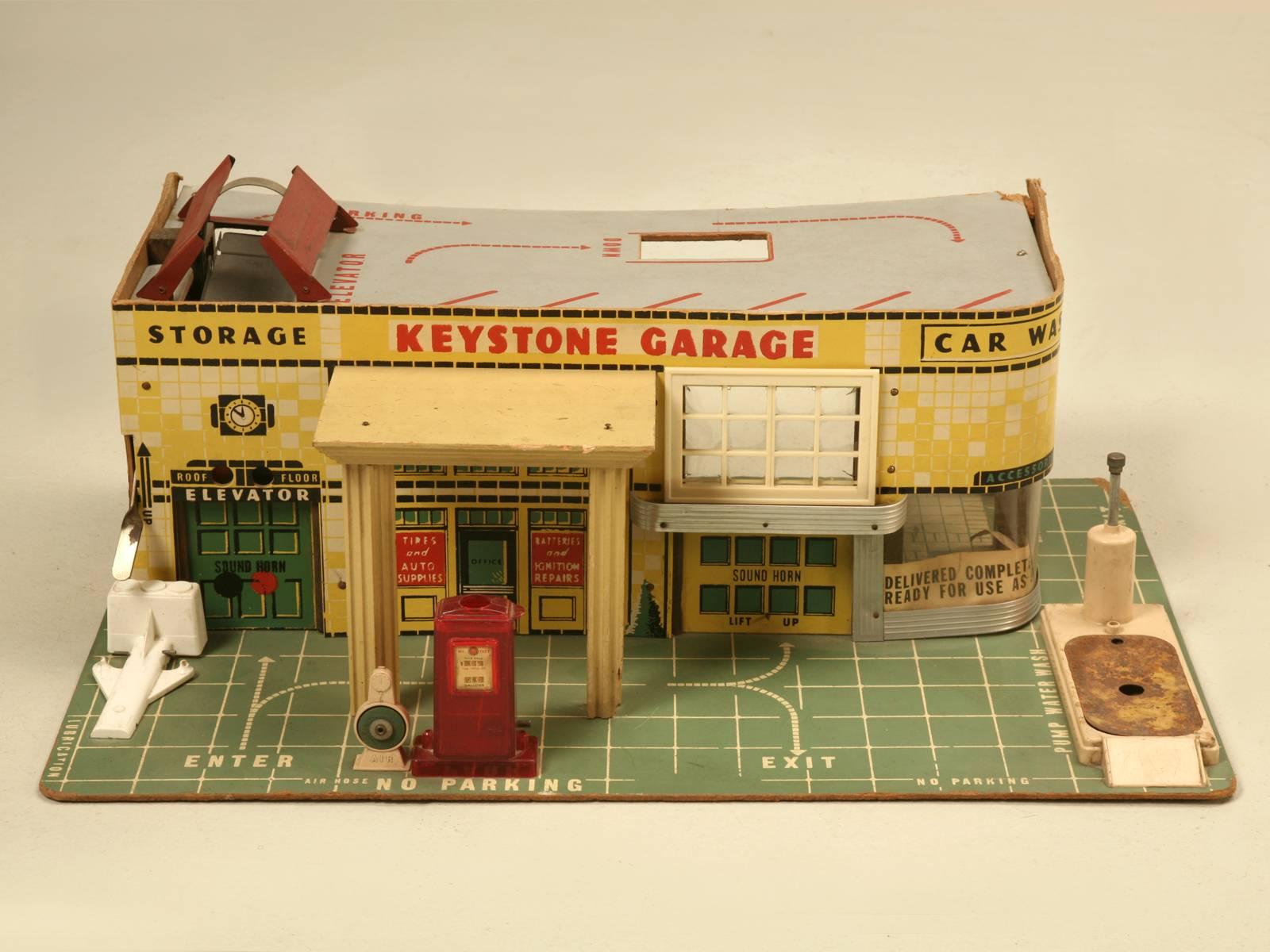 Charming Keystone child's automobile garage with great detailing from our private collection.