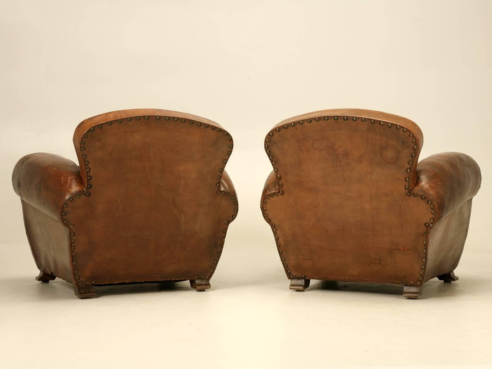 French Leather Club Chairs, circa 1930s 5