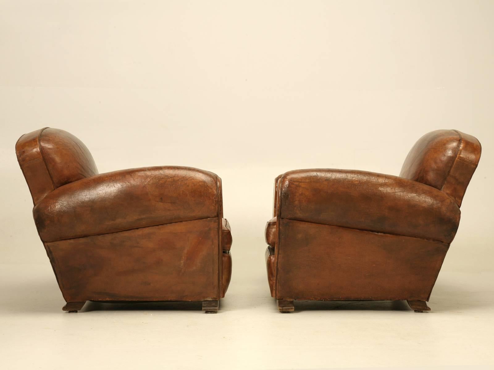 French Leather Club Chairs, circa 1930s 4