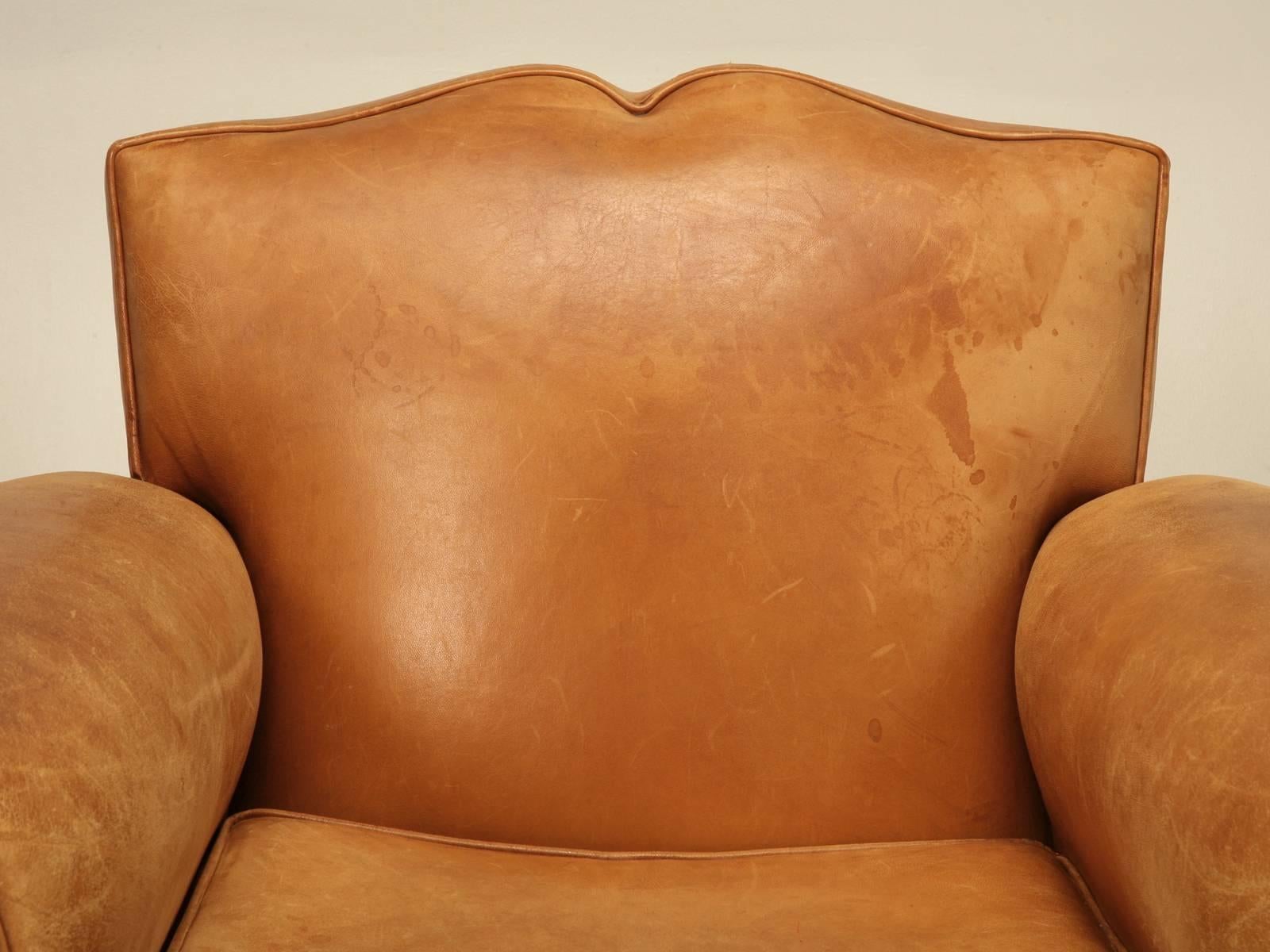 Art Deco French Leather Club Chairs
